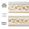 Gold on French White Floral Chair Rail 94 Inch