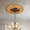 Gold and Brown Leaf Clover Round Ceiling Medallion 23.5