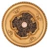 Gold and Brown Leaf Clover Round Ceiling Medallion 23.5