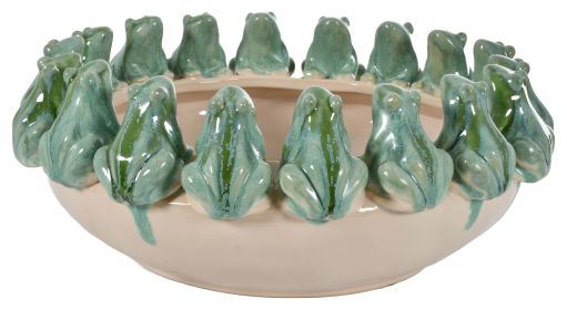 Bowl with Green Frogs