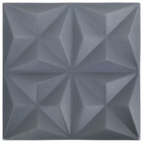 vidaXL 3D Wall Panels 12 pcs 19.7"x19.7" Origami Gray 32.3 ftÂ²