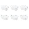 Set of 6 White Laundry Baskets w/ Carry Handles