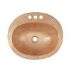 Oval 20 x 17 inch Drop-in Solid Copper Bathroom Sink