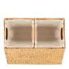 Natural 2-Bin Handwoven Hyacinth Linen Liner Laundry Hamper w/ Handles