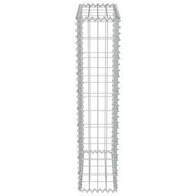 vidaXL Gabion Wall with Covers Galvanized Steel 19.7"x7.78"x39.4"