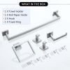 5 PC Bathroom Accessory Set in Brushed Nickel Towel Bar Toilet Paper Holder Hook Towel Ring