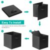 2 Sets Storage Bin Non-Woven Fabric Cube Organizer with Handle Foldable Cube Basket For Shelves Closet Living Room Bedroom Black