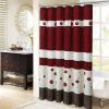 1 Piece Luxurious Farmhouse Unique Floral Emboridered Cloth Fabric Bathroom Shower Curtain 72"x72"