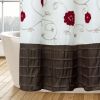 1 Piece Luxurious Farmhouse Unique Floral Emboridered Cloth Fabric Bathroom Shower Curtain 72"x72"