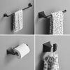 4-Piece Matte Black Bathroom Set Towel Ring, Toilet Paper Holder, Towel Hook, and 24" Towel Bar