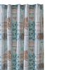 Sea Life Print Shower Curtain with Button holes, Blue and Brown