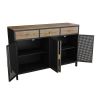 48" Wide 4 Doors Modern Sideboard with 3 Top Drawers, Freestanding Sideboard Storage Cabinet Entryway Floor Cabinet for Living Room Office Bedroom