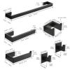 6 Pieces Bathroom Hardware Accessories Set Matte Black Towel Bar Set,Wall Mounted,Premium Stainless Steel
