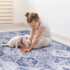 6x9 Area Rugs, Blue Washable Rug, Low-Pile, Non-Slip, Non-Shedding, Foldable, Kid & Pet Friendly - Area Rugs for living room, bedroom, kitchen, dining