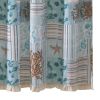 Sea Life Print Shower Curtain with Button holes, Blue and Brown