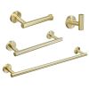 Wall Mounted Towel Rail, 4 Pieces Bathroom Accessories Set, Stainless Steel Toilet Roll Holder and Hooks
