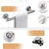 Wall Mounted Towel Rail, 4 Pieces Bathroom Accessories Set, Stainless Steel Toilet Roll Holder and Hooks