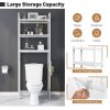 Over-The-Toilet Storage Shelf Space Saving Metal Bathroom Organizer Hooks