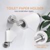 Wall Mounted Towel Rail, 4 Pieces Bathroom Accessories Set, Stainless Steel Toilet Roll Holder and Hooks