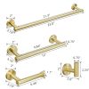 Wall Mounted Towel Rail, 4 Pieces Bathroom Accessories Set, Stainless Steel Toilet Roll Holder and Hooks